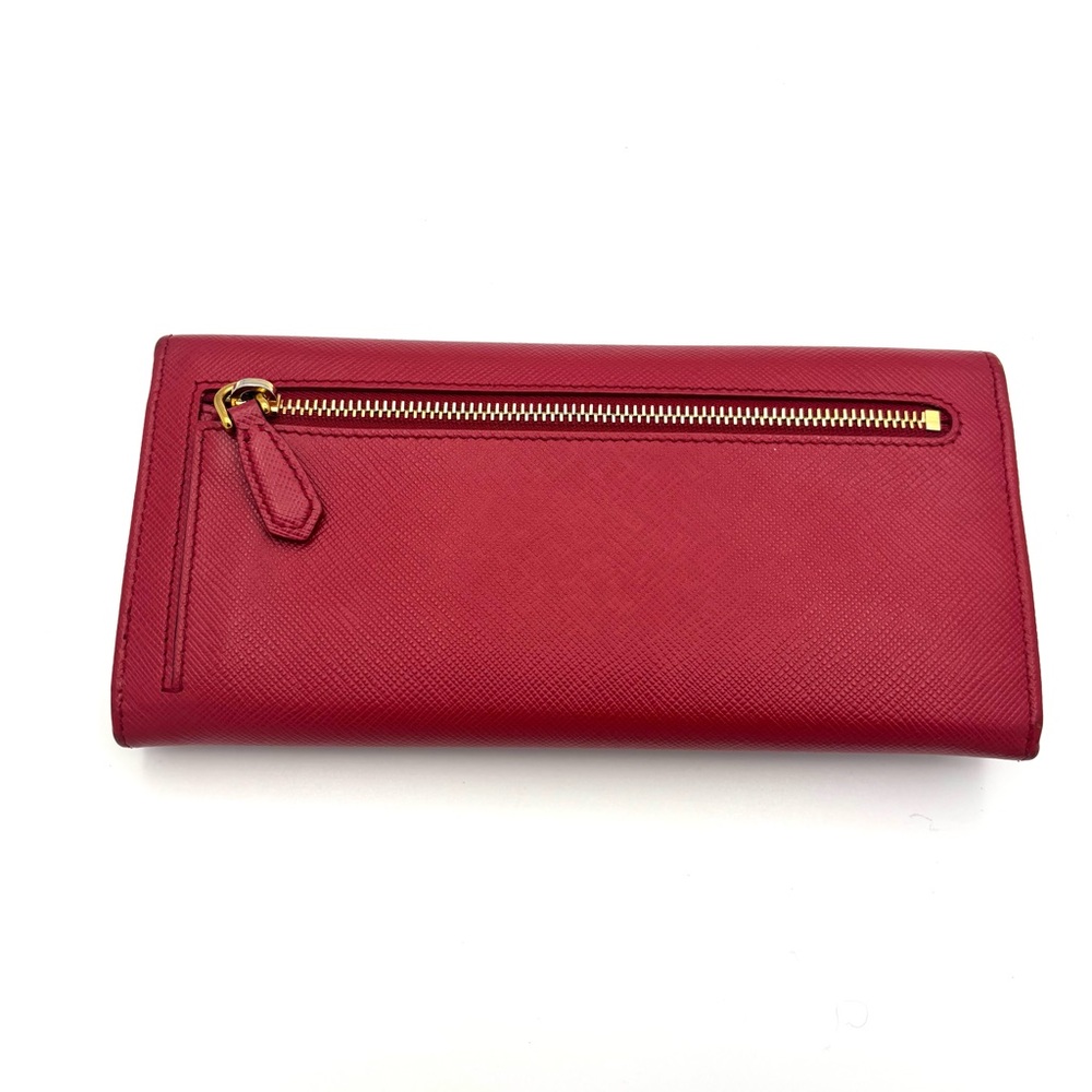 Prada Red Saffiano Leather Wallet - Picture 2 of 16
